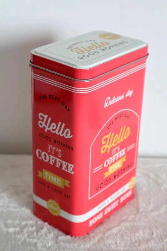 Lata de café vintage de 1500 ml, roja y blanca - Nueva - Decoración de cocina elegante – photo 2